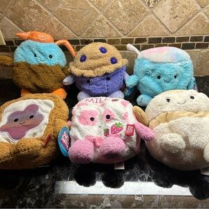 Lot of 6 BumBumz Breakfast 7.5 Inch PLUSH TOYS NWT